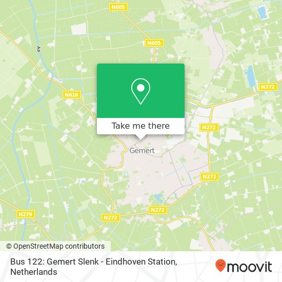 Bus 122: Gemert Slenk - Eindhoven Station kaart