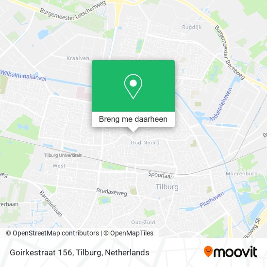 Goirkestraat 156, Tilburg kaart