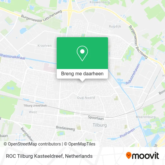ROC Tilburg Kasteeldreef kaart