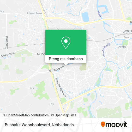 Bushalte Woonboulevard kaart