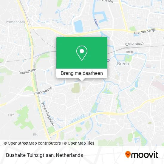 Bushalte Tuinzigtlaan kaart