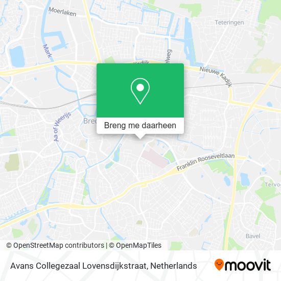 Avans Collegezaal Lovensdijkstraat kaart