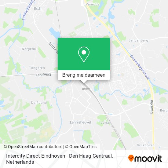 Intercity Direct Eindhoven - Den Haag Centraal kaart