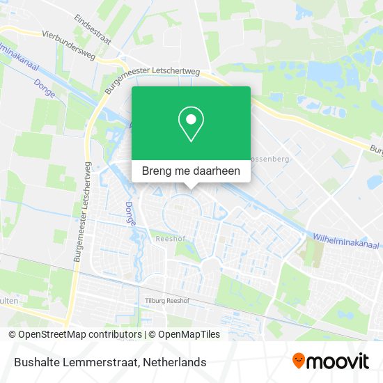 Bushalte Lemmerstraat kaart