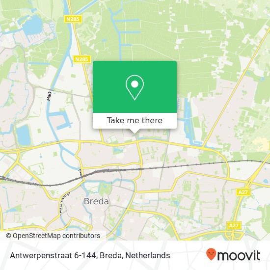 Antwerpenstraat 6-144, Breda kaart