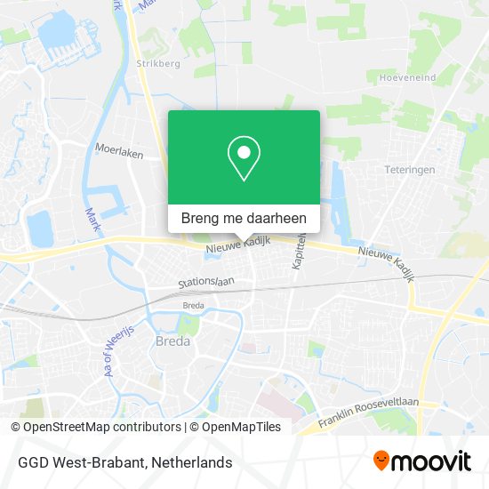 GGD West-Brabant kaart