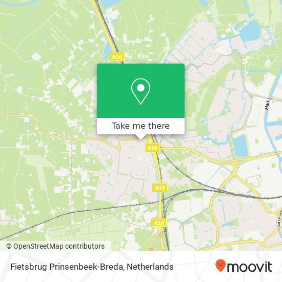 Fietsbrug Prinsenbeek-Breda kaart