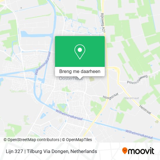 Lijn 327 | Tilburg Via Dongen kaart