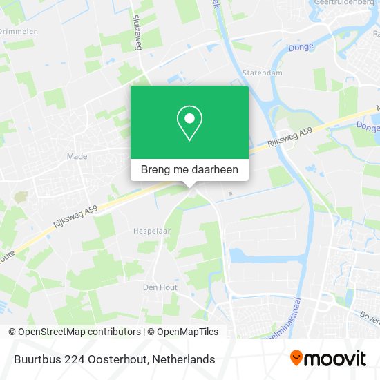 Buurtbus 224 Oosterhout kaart