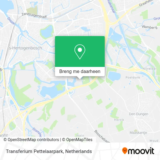 Transferium Pettelaarpark kaart