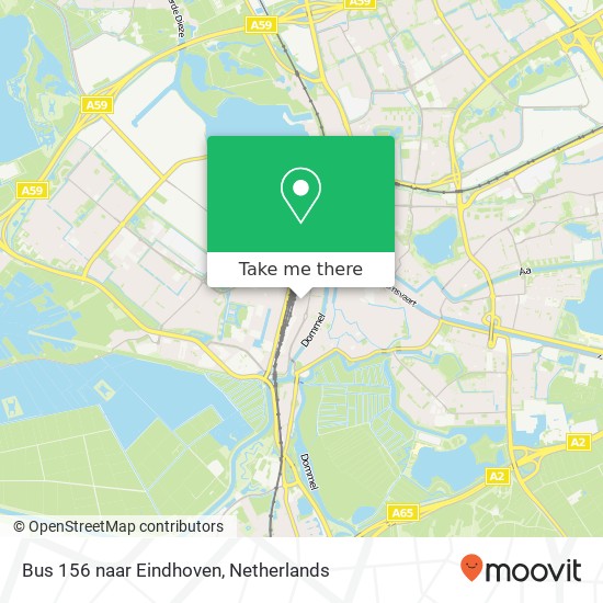 Bus 156 naar Eindhoven kaart