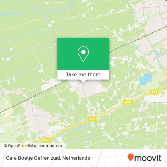 Cafe Boetje Geffen zuid kaart