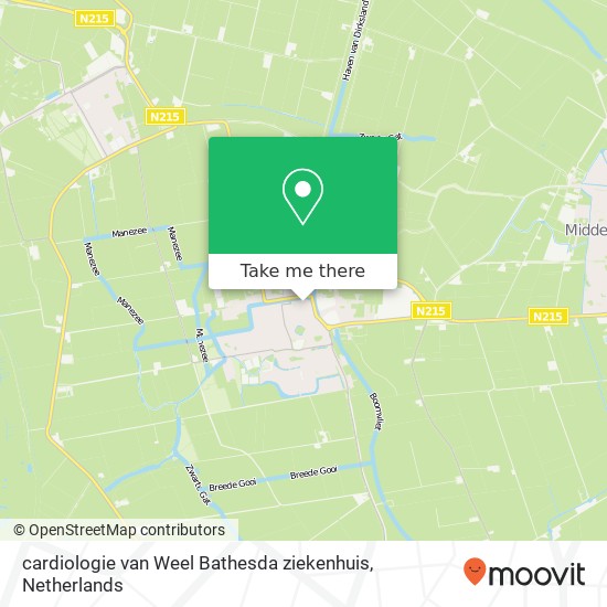 cardiologie  van Weel Bathesda ziekenhuis kaart