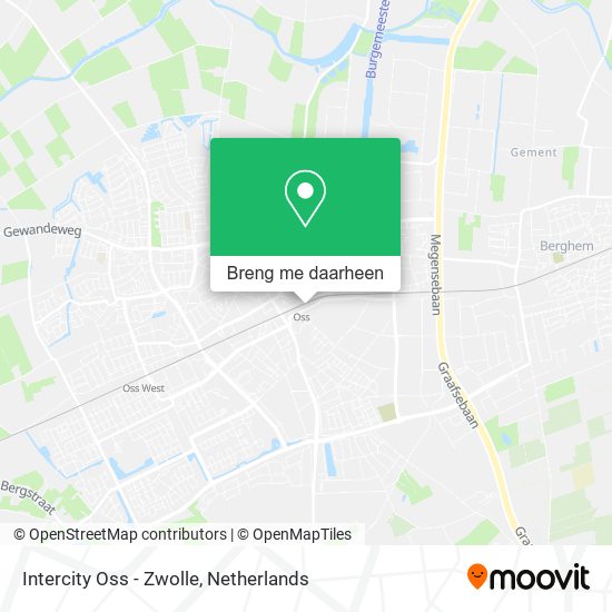 Intercity Oss - Zwolle kaart