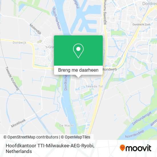 Hoofdkantoor TTI-Milwaukee-AEG-Ryobi kaart