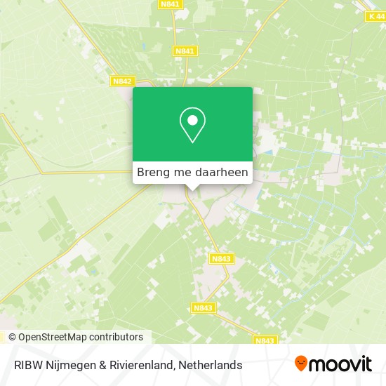 RIBW Nijmegen & Rivierenland kaart