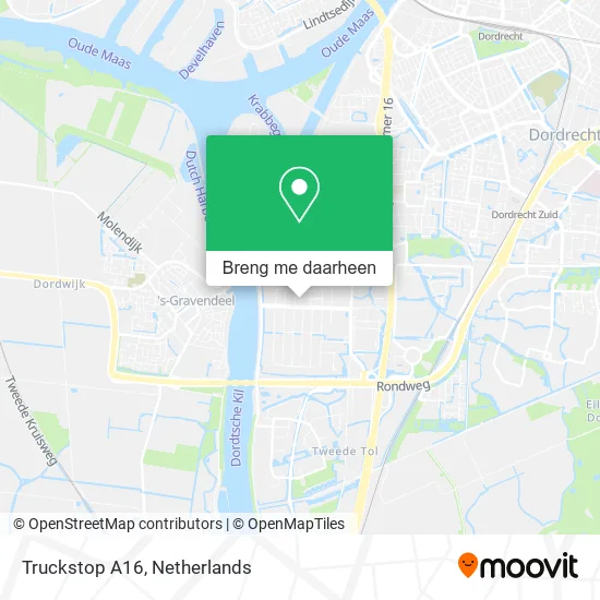 Truckstop A16 kaart
