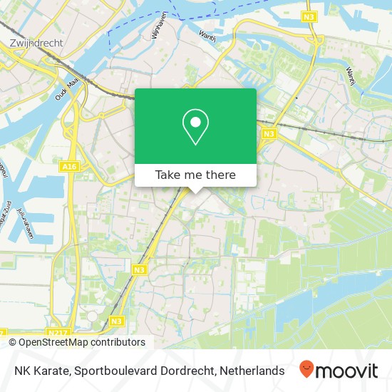 NK Karate, Sportboulevard Dordrecht kaart