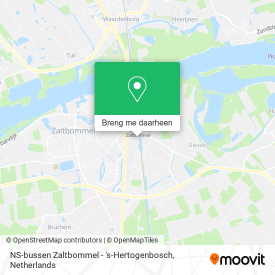 NS-bussen Zaltbommel - 's-Hertogenbosch kaart