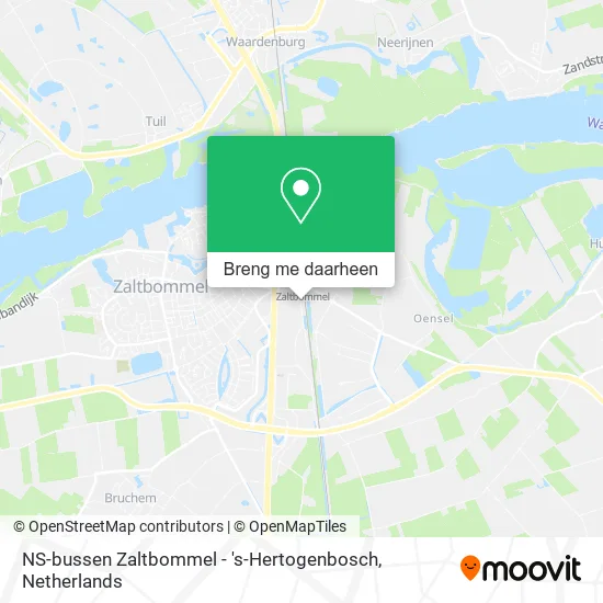 NS-bussen Zaltbommel - 's-Hertogenbosch kaart