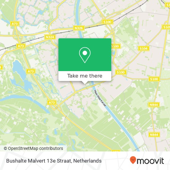 Bushalte Malvert 13e Straat kaart