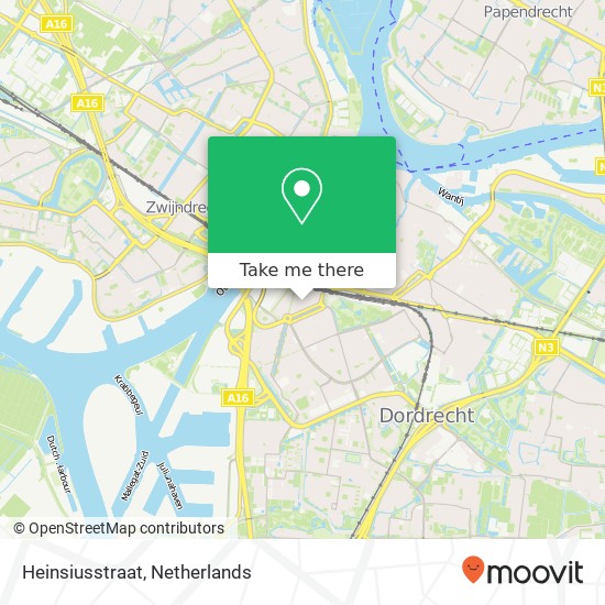 Heinsiusstraat kaart