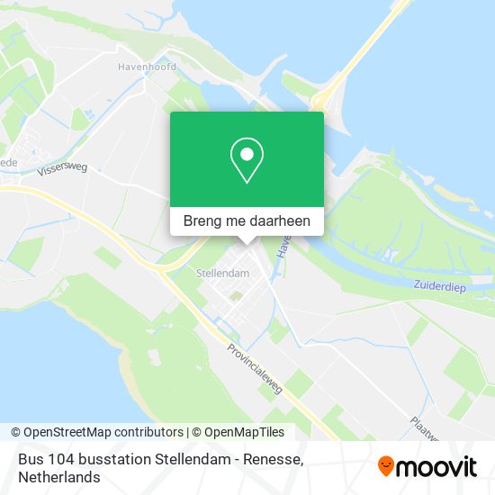 Bus 104 busstation Stellendam - Renesse kaart