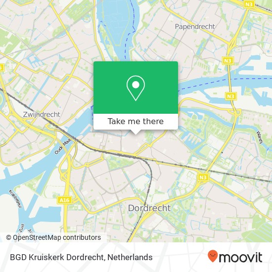 BGD Kruiskerk Dordrecht kaart