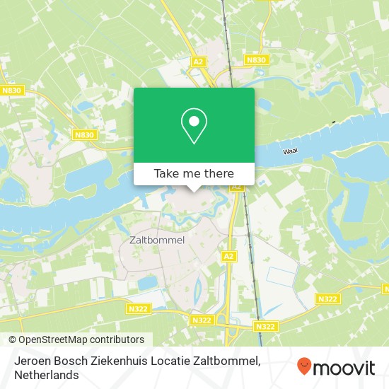 Jeroen Bosch Ziekenhuis Locatie Zaltbommel kaart