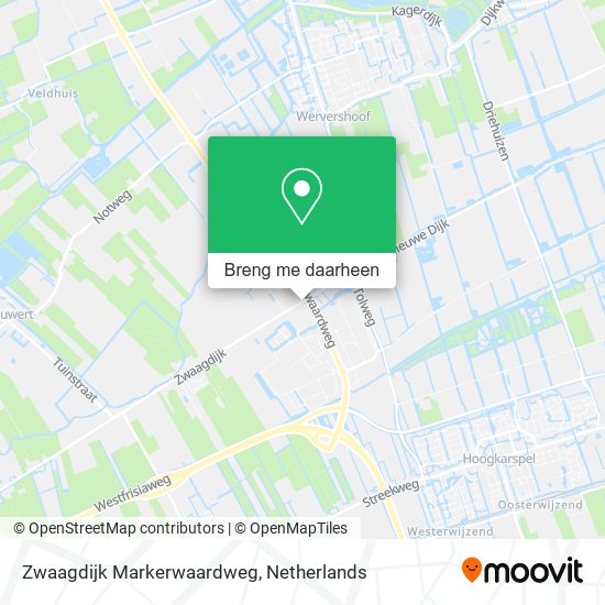 Zwaagdijk Markerwaardweg kaart