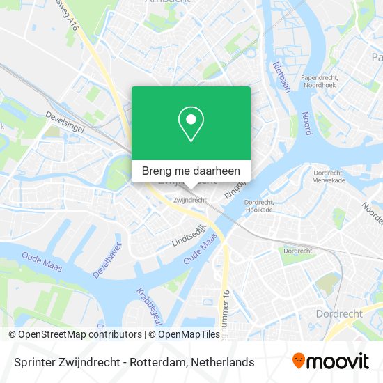 Sprinter Zwijndrecht - Rotterdam kaart