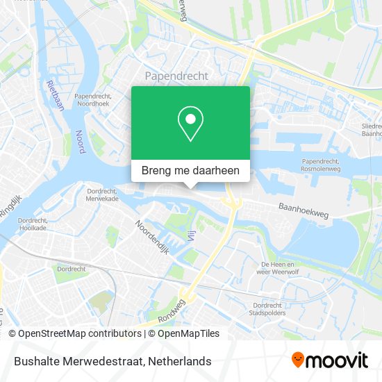 Bushalte Merwedestraat kaart