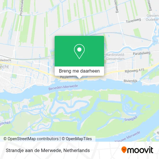 Strandje aan de Merwede kaart
