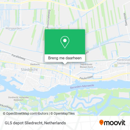 GLS depot Sliedrecht kaart