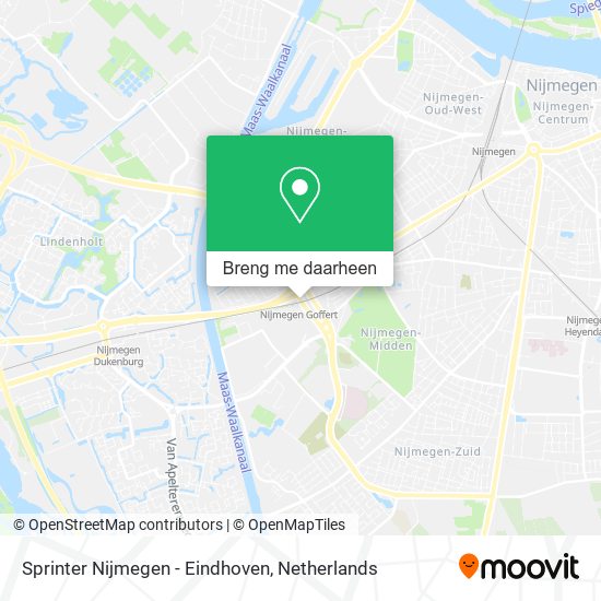 Sprinter Nijmegen - Eindhoven kaart