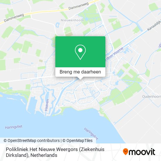 Polikliniek Het Nieuwe Weergors (Ziekenhuis Dirksland) kaart
