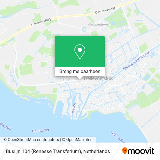 Buslijn 104 (Renesse Transferium) kaart