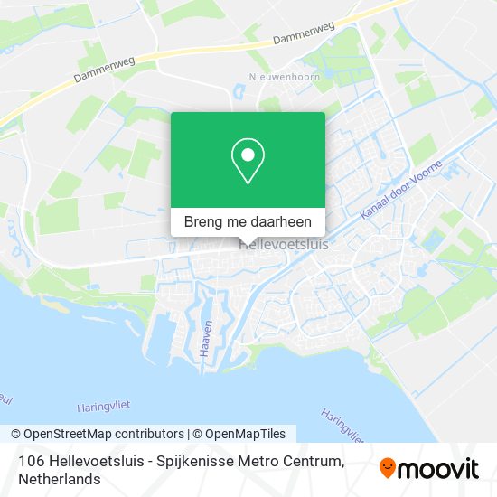 106 Hellevoetsluis - Spijkenisse Metro Centrum kaart