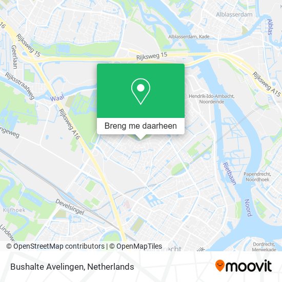 Bushalte Avelingen kaart