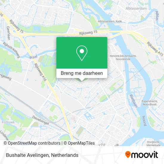 Bushalte Avelingen kaart