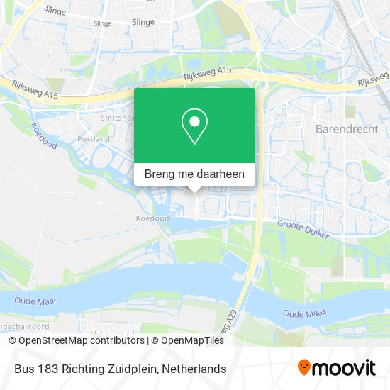 Bus 183 Richting Zuidplein kaart