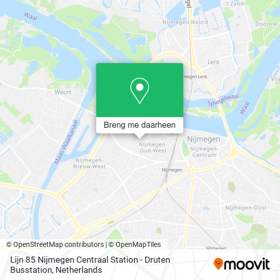 Hoe gaan naar Lijn 85 Nijmegen Centraal - Druten Busstation via Bus of