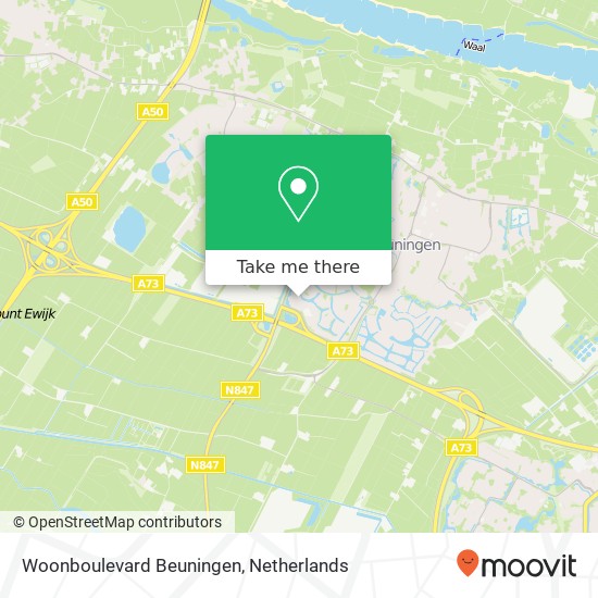 Woonboulevard Beuningen kaart