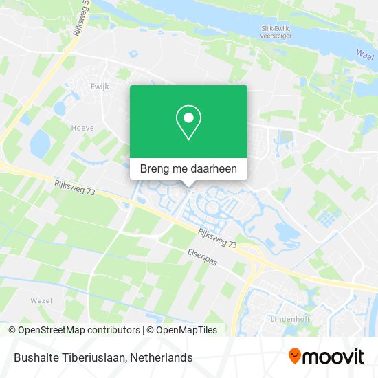 Bushalte Tiberiuslaan kaart