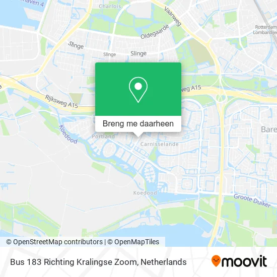Bus 183 Richting Kralingse Zoom kaart