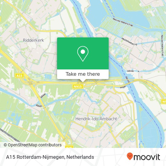 A15 Rotterdam-Nijmegen kaart