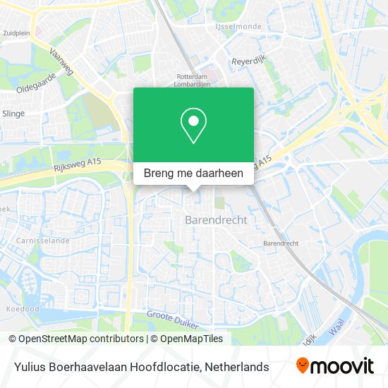 Yulius Boerhaavelaan Hoofdlocatie kaart
