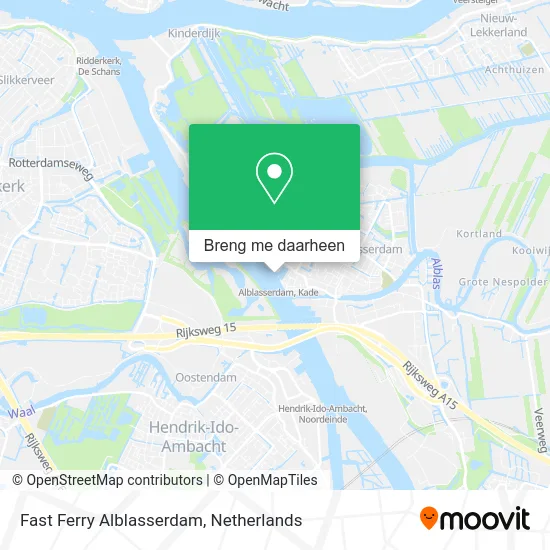 Fast Ferry Alblasserdam kaart