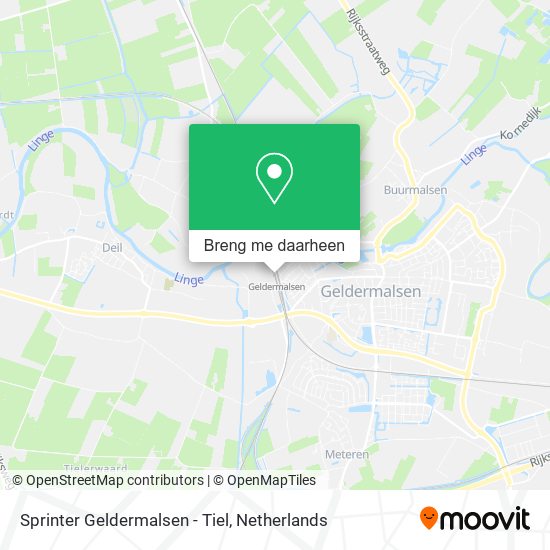 Sprinter Geldermalsen - Tiel kaart