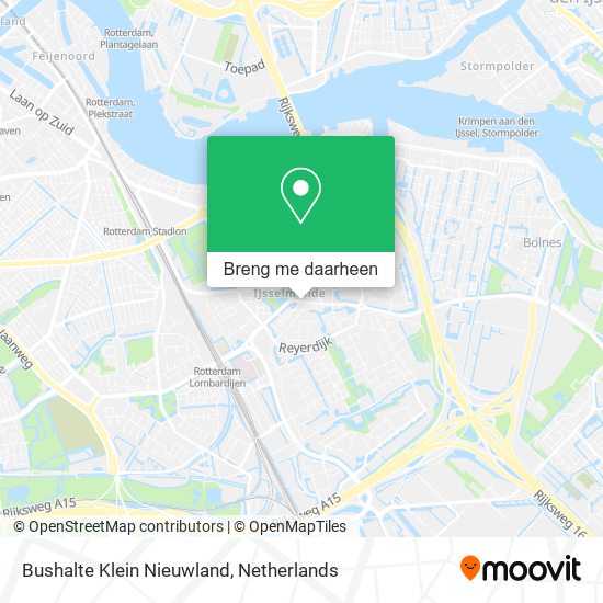 Bushalte Klein Nieuwland kaart